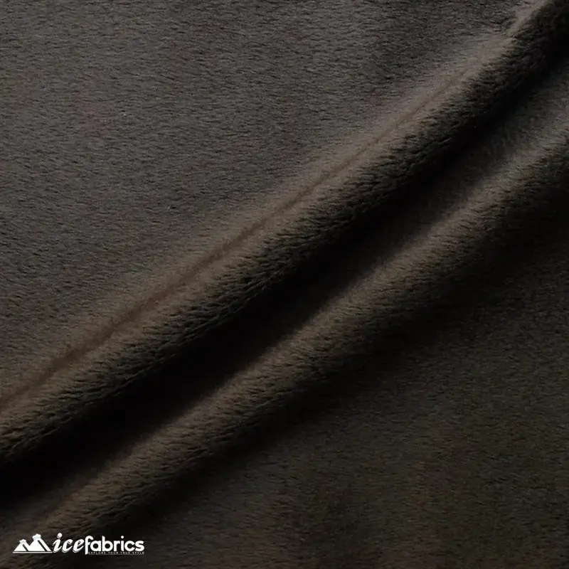 Chocolate Solid Faux Fur Minky Fabric – Deep Brown Plush Blend By Nivarasoft 1
