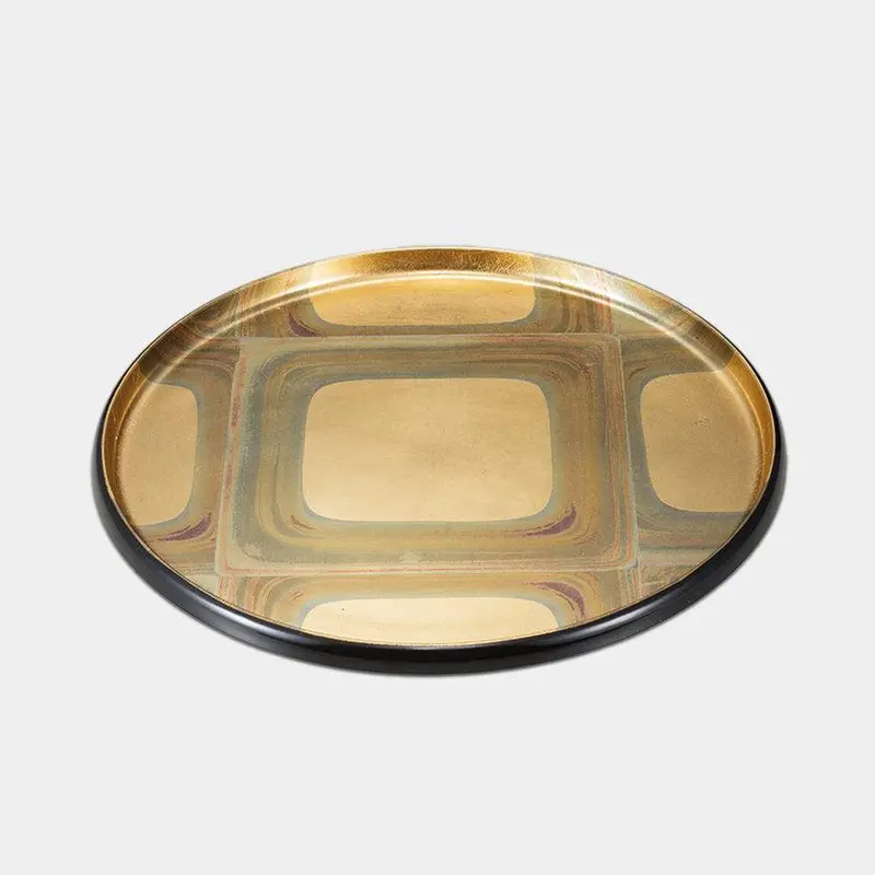 Circular Antique Foil Tray | Elegant Kanazawa Gold Leaf Embellishment | Hakuichi 1
