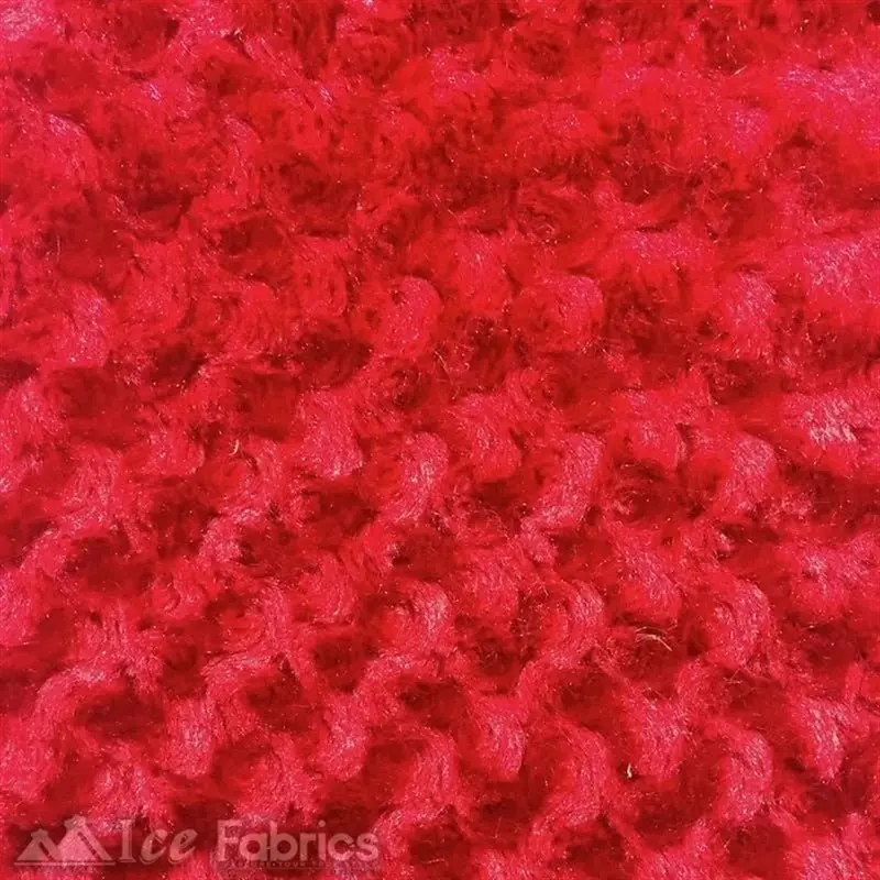 Classic Red Rosebud Minky Fabric | Rosesoft 1