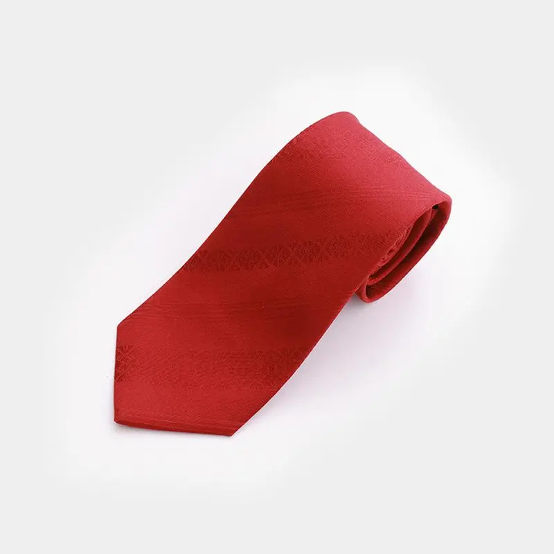 Classic Silk Tie 'Red F' – Hakata Weaving Heritage By Okano 1