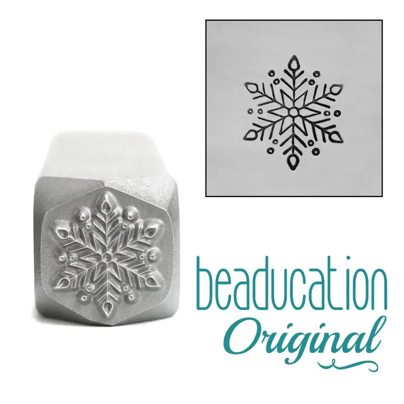 Classic Snowflake Metal Design Stamp – 10Mm Beaducation Original 1