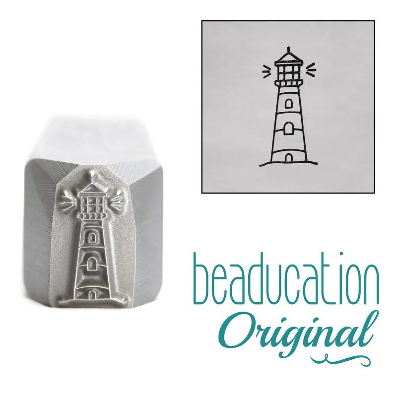 Coastal Lighthouse Silhouette Metal Stamp, 11Mm – Beaducation Original 1