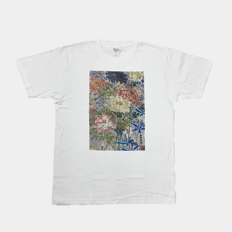 Colorful Floral T-Shirt – Vibrant Kaga Yuzen Design On Soft Cotton 1