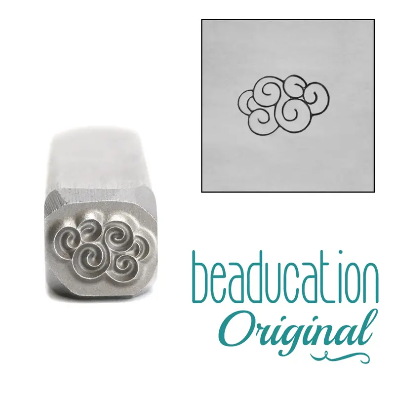 Compact Swirling Cloud Metal Design Stamp – 8Mm Beaducation Original 1