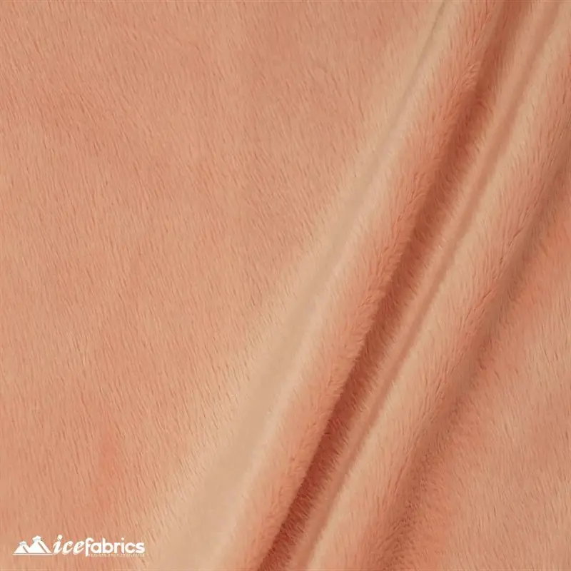 Coral Solid Faux Fur Minky Fabric – Warm-Toned Plush Blend By Nivarasoft 1