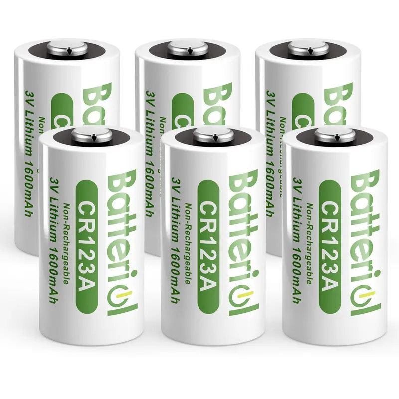Cr123A 3V Lithium Battery Pack (6 Count) – Durable Non-Rechargeable Batteries For Wireless Security Sensors 1