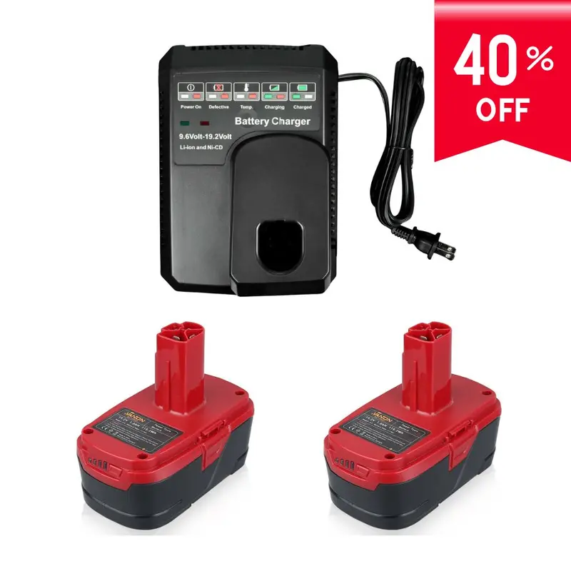 Craftsman C3 19.2V 7Ah Lithium-Ion Replacement Battery (2-Pack) With Dedicated C3 Charger — Compatible With Diehard C3 Power Tools 1