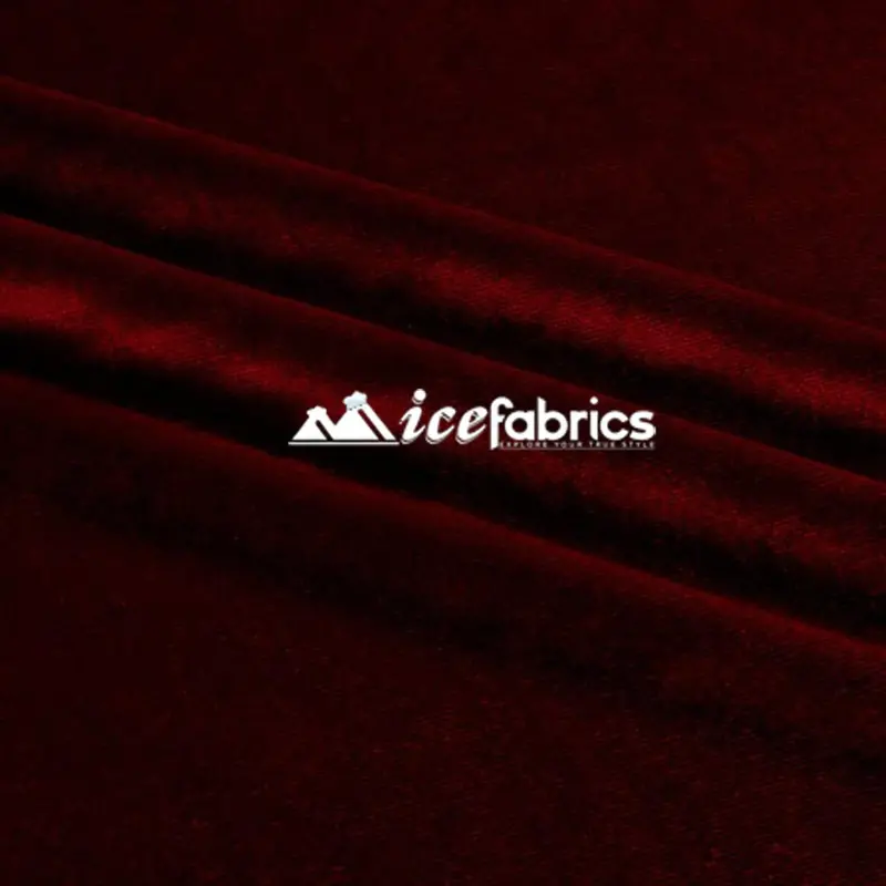 Cranberry Red 4-Way Stretch Velvet Fabric Sold By The Yard 1