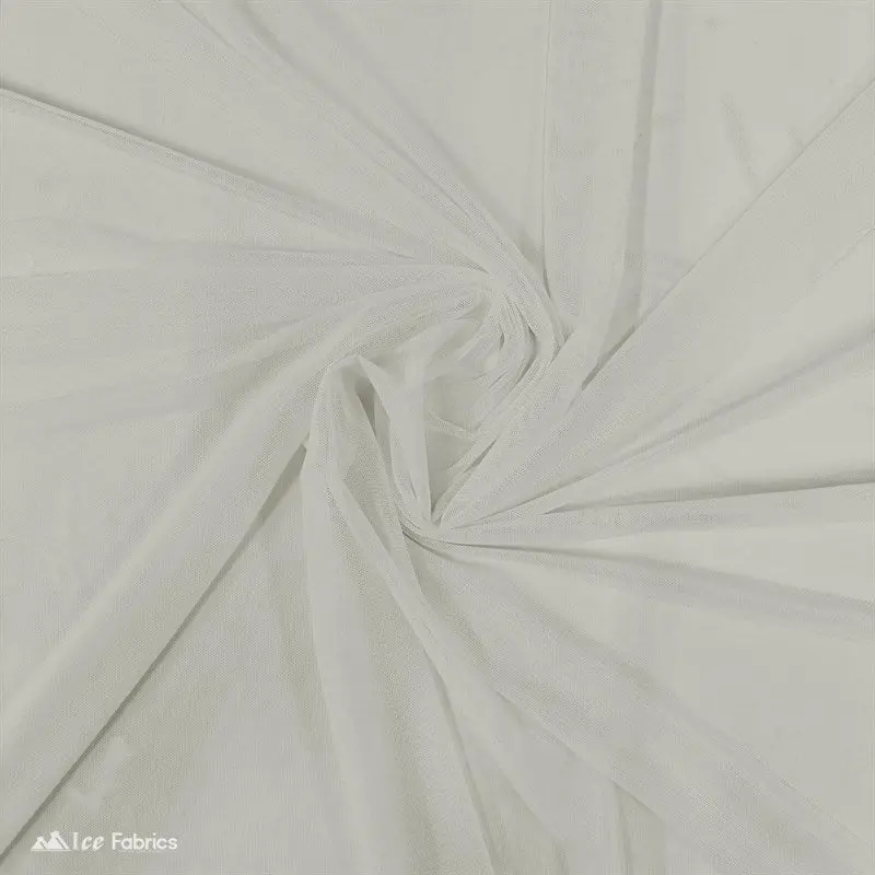 Creamy Ivory Power Mesh Fabric | Neutral Tone & Silky Drape 1