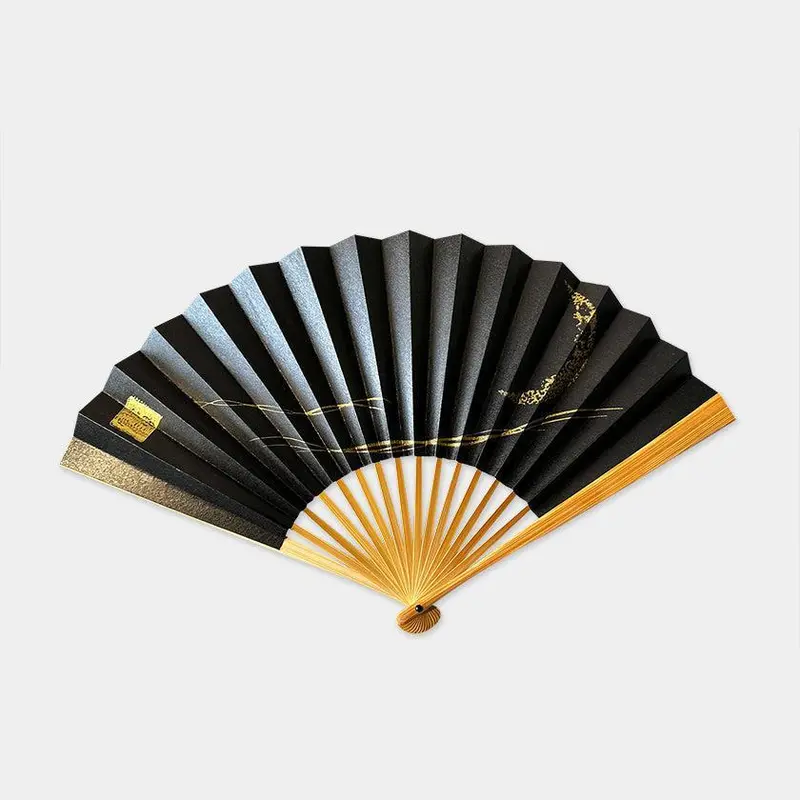 Crescent Moon Hand Fan – Karakami Japanese Paper Design By Ekeibi Fugetsu 1