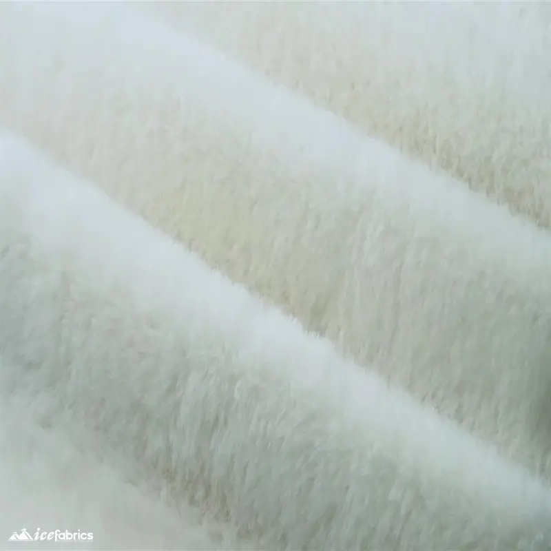 Crisp White Bunny-Textured Minky Fabric With Ultra-Soft Faux Fur Pile 1
