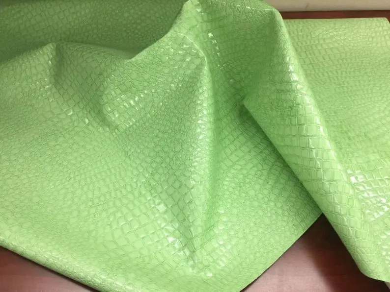 Crocodile-Embossed Shiny Faux Leather Vinyl – Yardage For Crafts & Furnishings 1