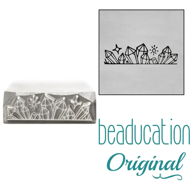 Crystal-Inspired Border Stamp – 17Mm Ornate Metal Line Design Stamp 1