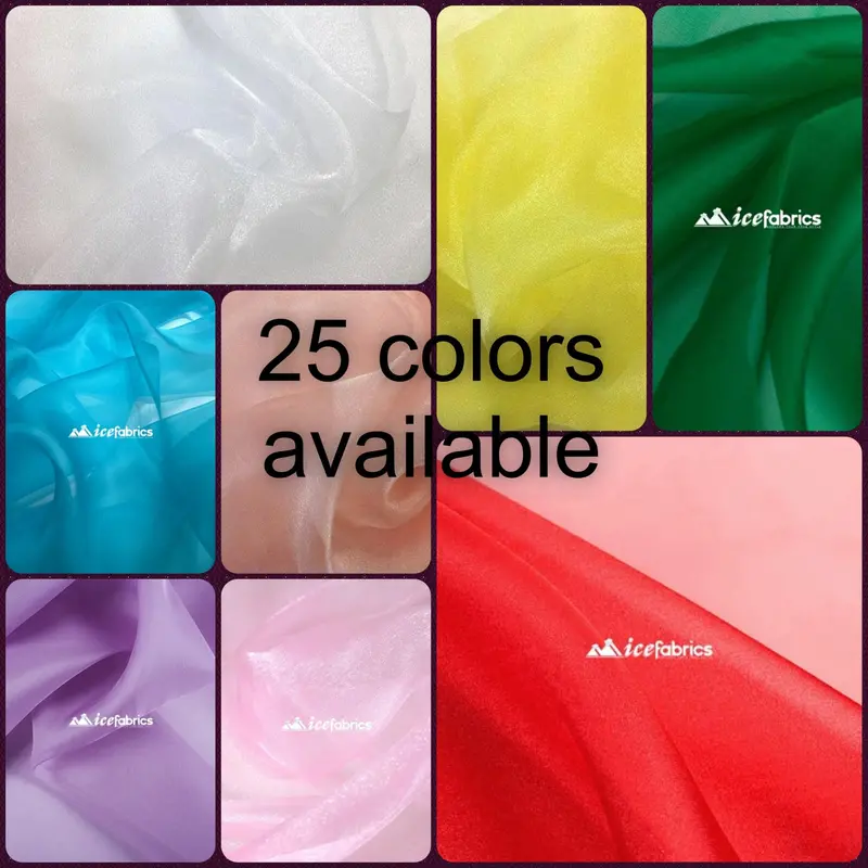 Crystal-Soft Sheer Organza Fabric Roll – 100 Yards, 25 Color Options 1