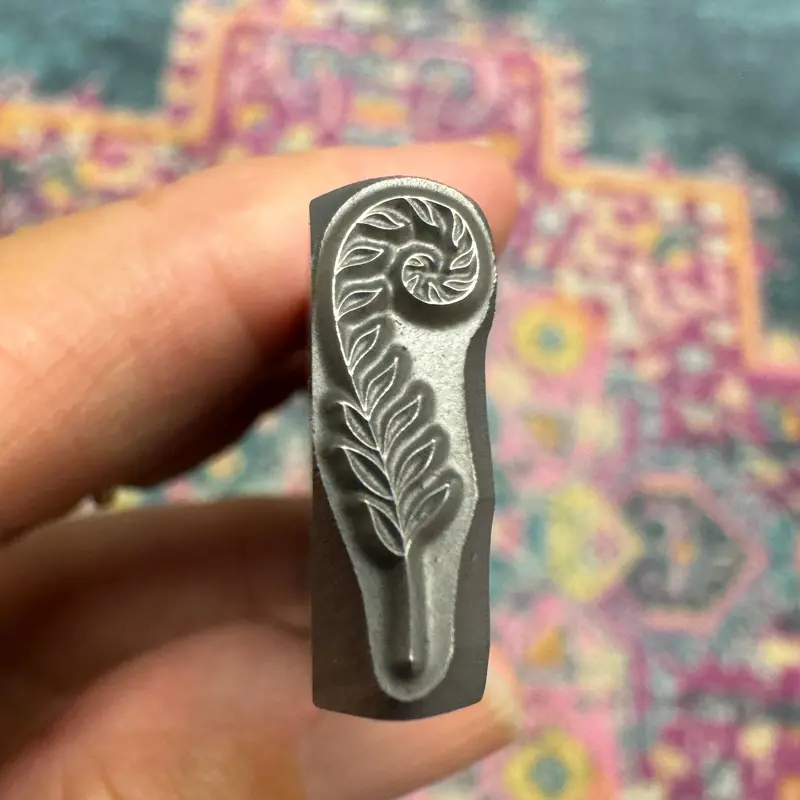 Curling Fern Stamp (Left-Facing) – 16Mm Botanical Jewelry Design By Beaducation 1