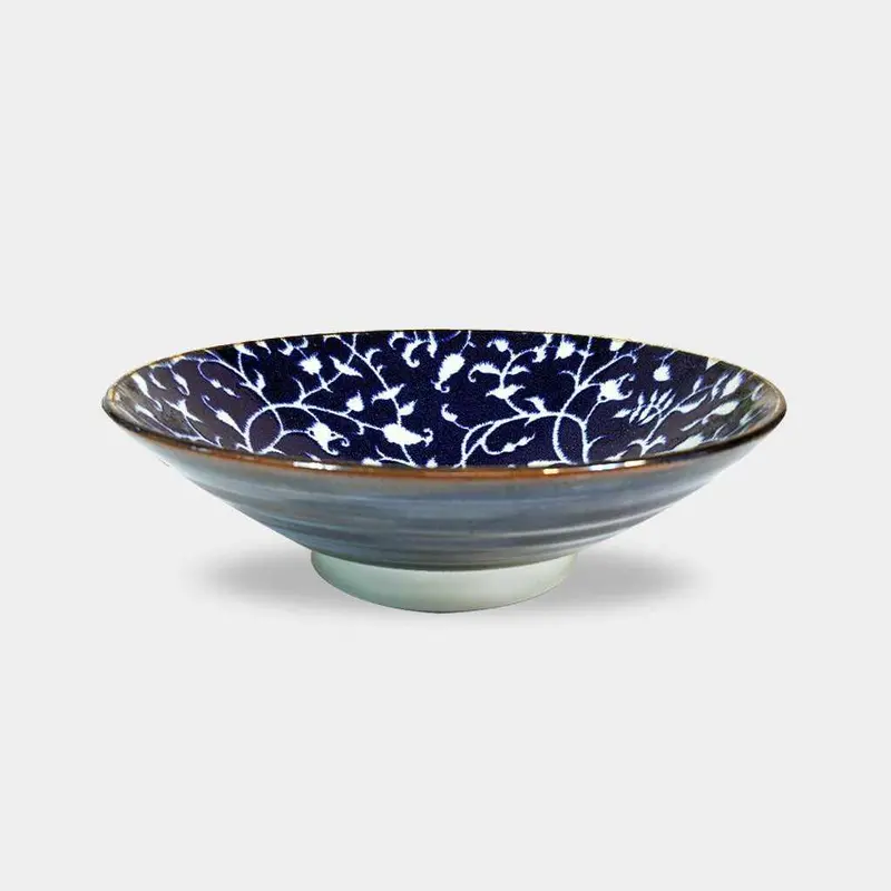 Dandruff-Flower Arabesque Noodle Bowl | 8-Inch Mino Yaki | Marumo Kato Studio 1