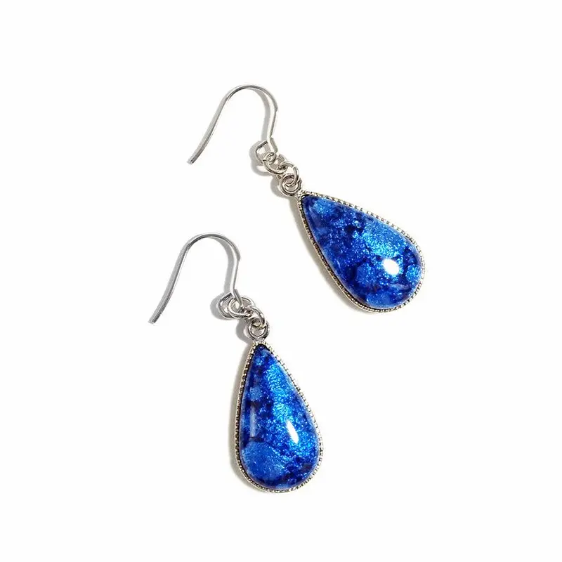 Dangle Cloisonné Earrings With Pierced Design | Six Color Options, Owari Style 2