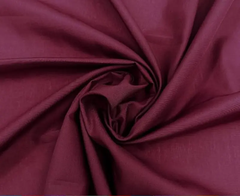 Deep Burgundy Polyester-Cotton Broadcloth Fabric For Professional Stitching 1