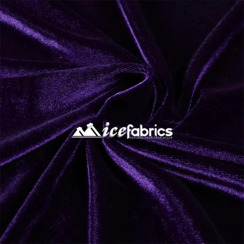 Deep Purple Stretch Velvet Upholstery Fabric – 20-Yard Roll, Elegant Finish 1