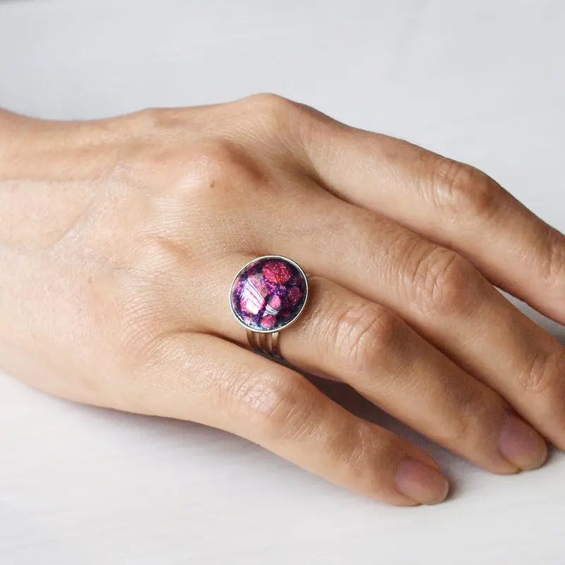 Delicate Round Cloisonné Ring | Six Color Variants, Owari Enamel Art 1