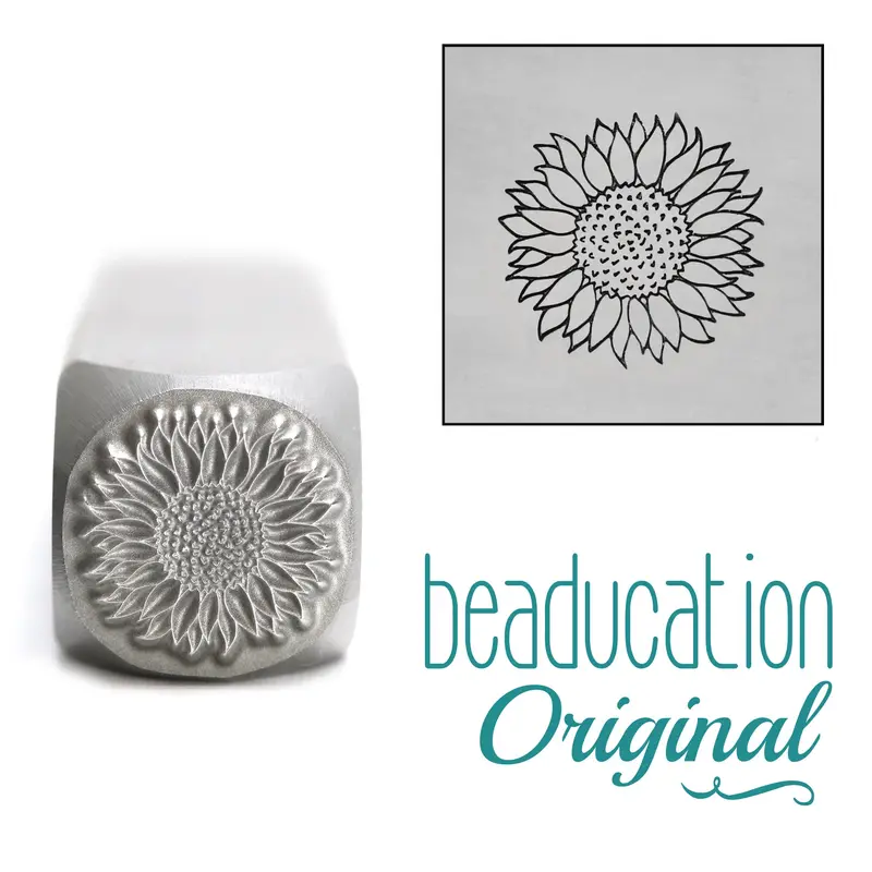 Detailed Sunflower Metal Stamp, 10Mm – Beaducation Original 1
