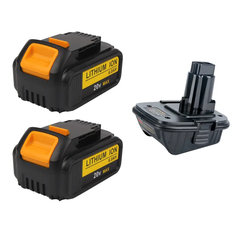 Dewalt 20V Replacement Battery Combo – 6.0Ah (2-Pack) + 18V-To-20V Adapter 1