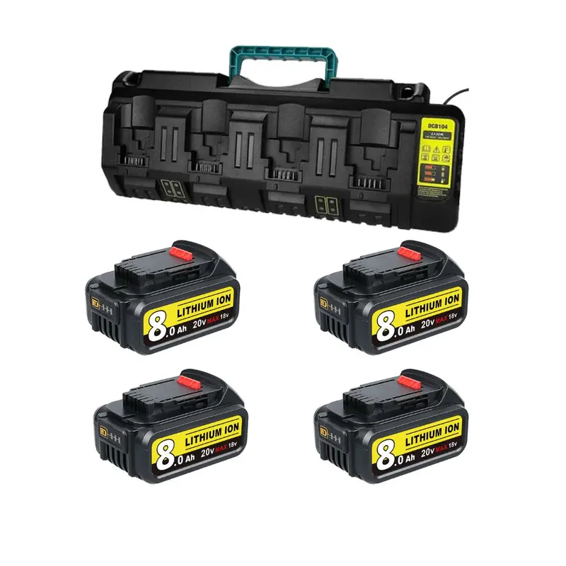 Dewalt Dcb203 20V 4.0Ah Replacement Batteries + Dcb104 4-Port Fast Charger – 4-Pack 2