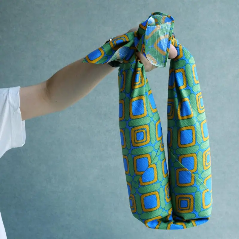 Diamond Pattern Green Furoshiki Cloth – Hand-Printed Japanese Wrapping Square 1