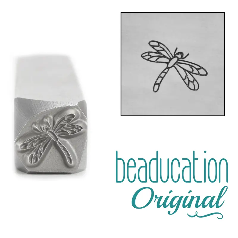 Dragonfly Silhouette Metal Stamp, 8.2Mm – Beaducation Original 1
