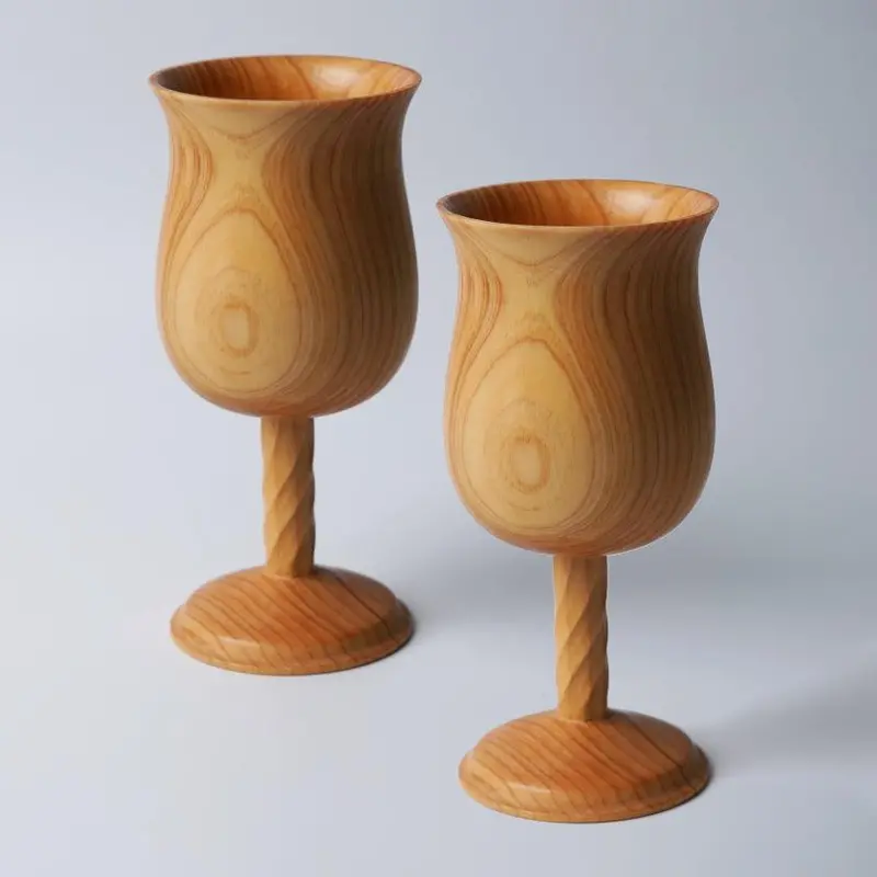 Durable Outdoor-Friendly Wine Glasses With Wooden Accents | Kino-Sachi 1