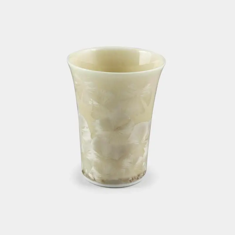 Earthy Brown Flower Crystal Free Cup – Warm-Tone Ceramic Mug, Touan × Kyoto Kiyomizu 1