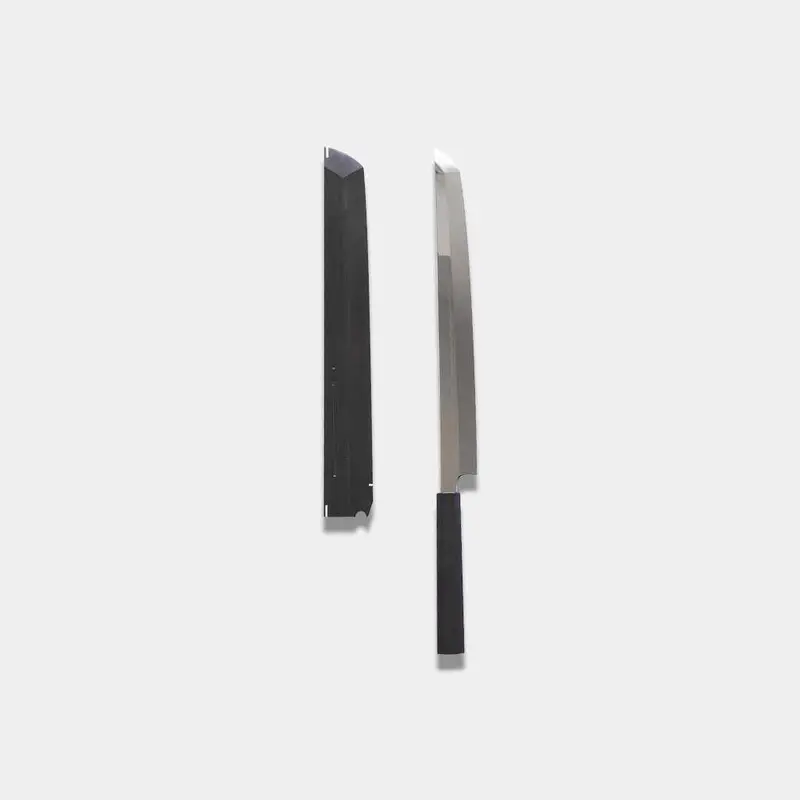 Ebony-Sheathed Octopus Knife – 330Mm Water-Quenched Honyaki | Shiraji Steel | Yamawaki 1