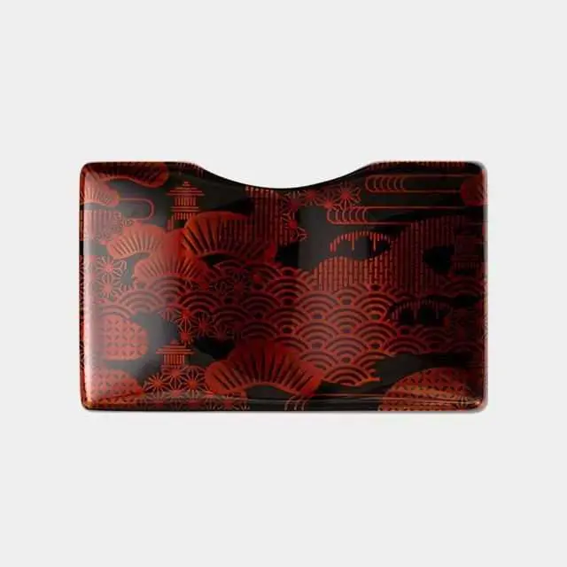 Echizen Lacquer Business Card Case: Japanese Garden Theme Vyac Holder By Takumiichi 1