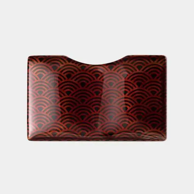 Echizen Lacquer Card Case: Qinghai Wave Design Vyac Holder By Takumiichi 1