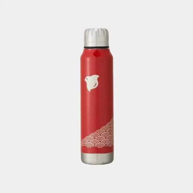 Echizen Lacquer Umbrella Bottle In Red: Wave & Chidori Design By Takumiichi 1