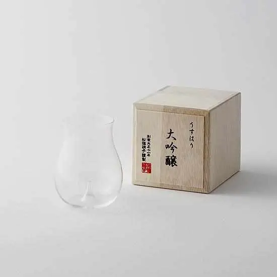 Edo Glass Daiginjo Sake Cup In Wooden Presentation Box 1
