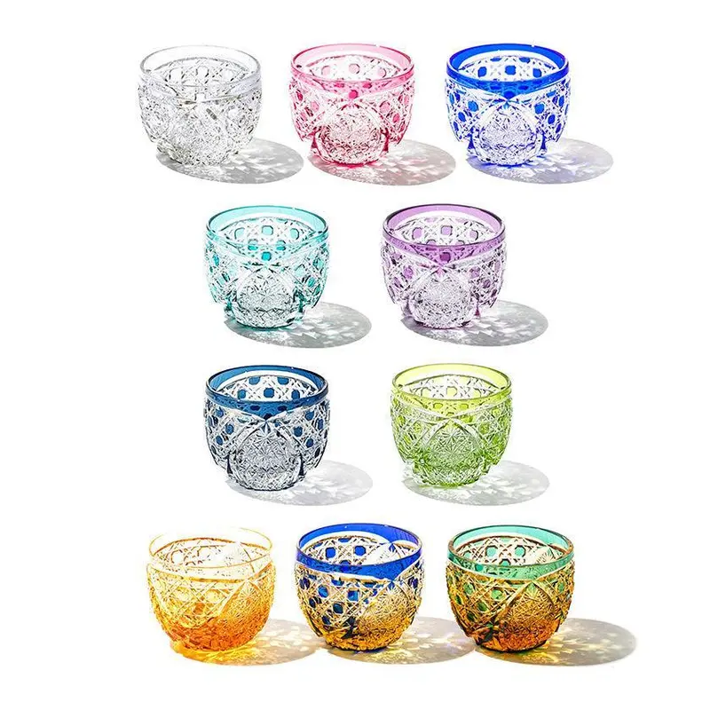 Edo Kiriko Kikutsunagi & Kagome Sake Cup – Exquisitely Crafted Single 1