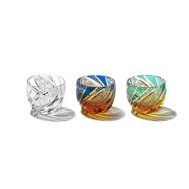 Edo Kiriko Meteor Sake Cup – Striking Single Cut-Glass Piece 1