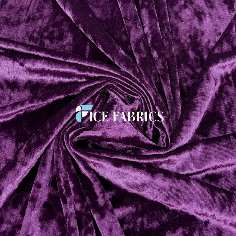 Eggplant Crushed Stretch Velvet Fabric | Velvetcrush 1