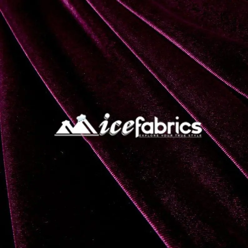 Eggplant Stretch Velvet Upholstery Fabric – 20-Yard Roll For Furniture & Decor 1