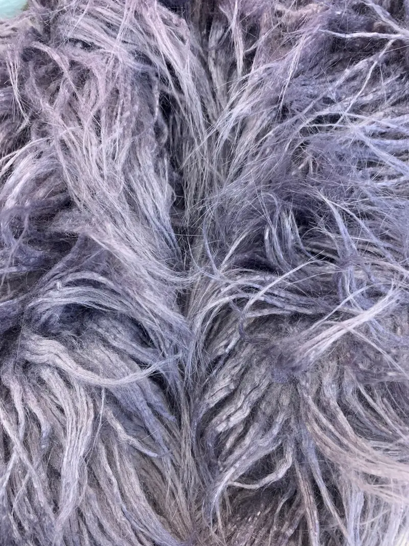 Eggplant Yeti Mongolian Long-Pile Faux Fur Fabric By The Yard 1