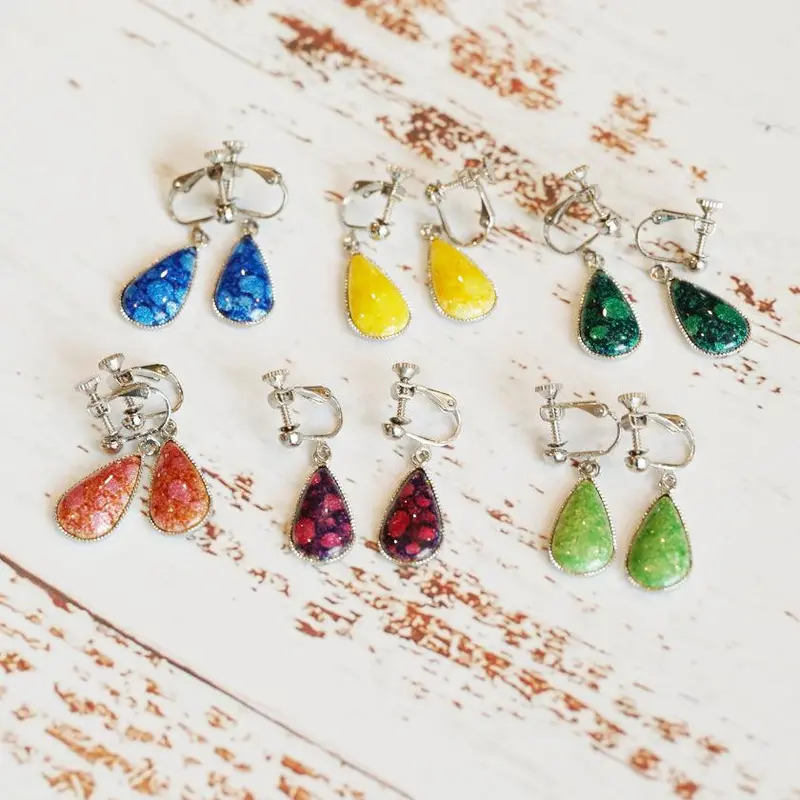 Elegant Drop-Style Cloisonné Earrings | Six Customizable Colors, Owari Technique 1