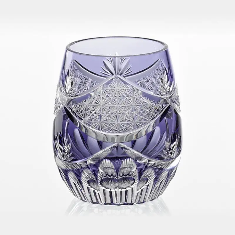 Evening Lull Whiskey Glass In Purple – Artisan Edo Kiriko By Junichi Nabetani 1