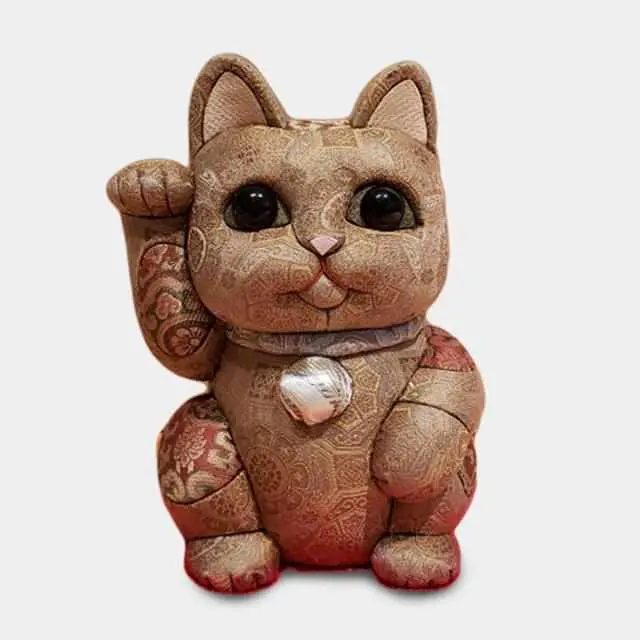 Extra-Large Pure Silk Lucky Cat Statue | Edo Art Doll By Kakinuma 1