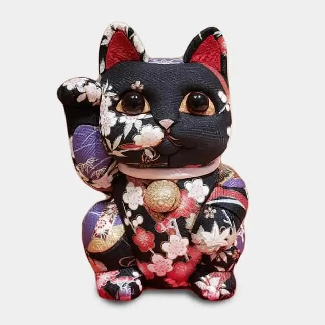 Extra-Large Yuzen-Dyed Maneki Neko | Edo Art Doll By Kakinuma 1