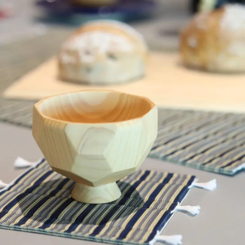 Faceted Wooden Bowl – Multi-Angled Surface Texture | Kino-Sachi 1