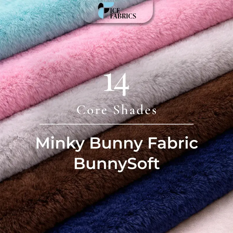 Faux Fur Accent Minky Fabric – Plush Bunnysoft Blend 1