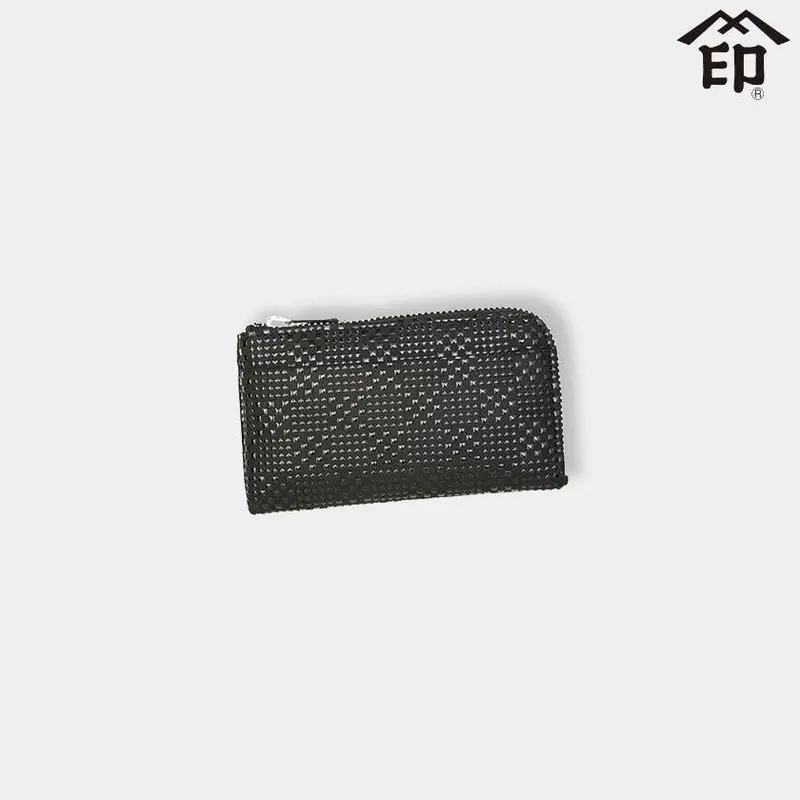 Fine Checkerboard S Coin Purse In Black-On-Black Lacquered Deerskin | Koushu Inden By Inden-Ya 1