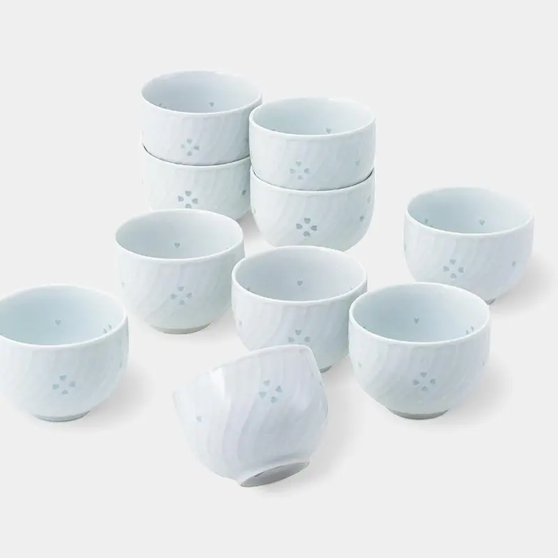 Fireflies Relief Tea Cup Set – Ten-Piece Tactile Ceramic Collection, Hasami Ware 1