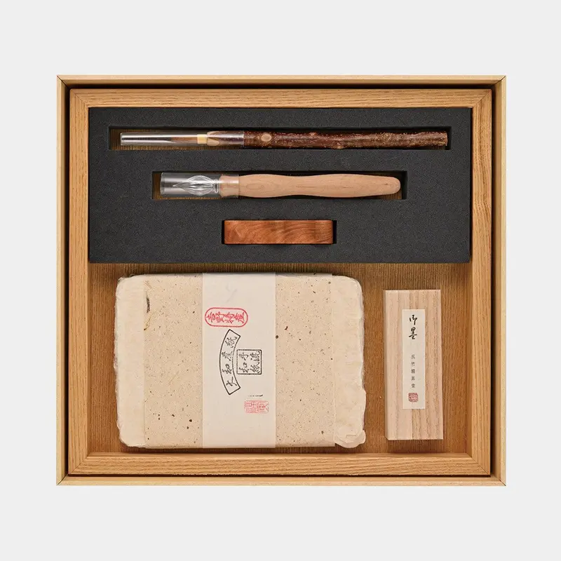 Five Treasures Calligraphy Set: Brush, Ink, Inkstone, Paper & Glass Pen – Kuretake 1